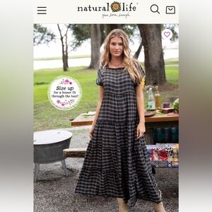 Natural Berkeley Plaid Dress Fall Size XL NWT